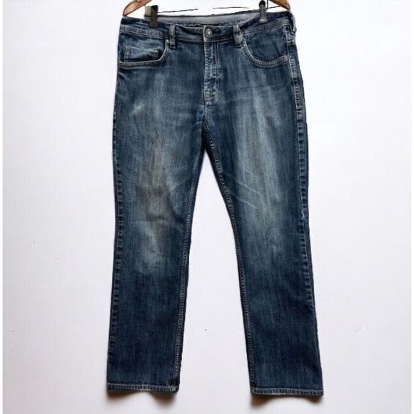 Buffalo David Bitton Driven X Jeans Men 36x30(Actual )Straight Stretch Acid Wash - Picture 1 of 16